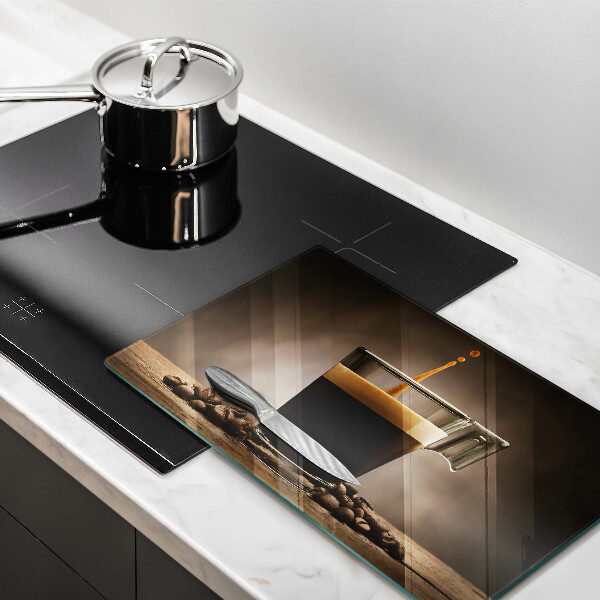 Üveg vágódeszka Üveg és kávébab