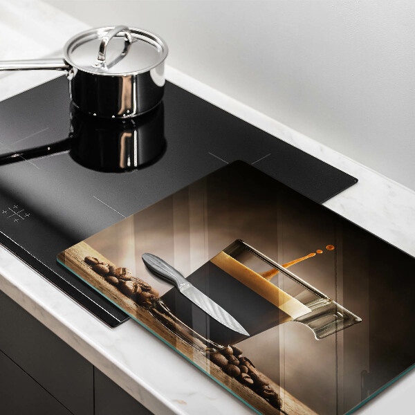 Üveg vágódeszka Üveg és kávébab