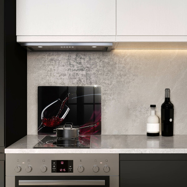 Üveg vágódeszka Egy pohár vörösbor