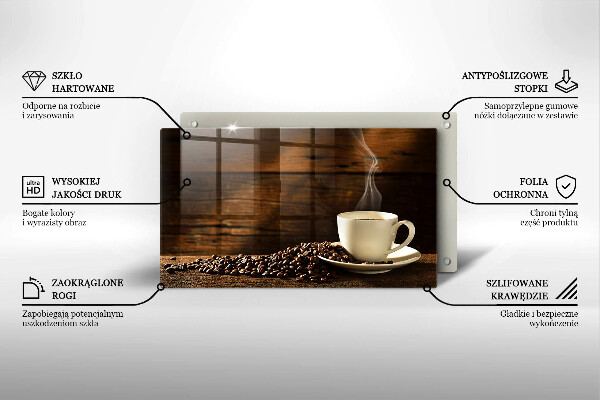 Üveg vágódeszka Fa kávéscsésze