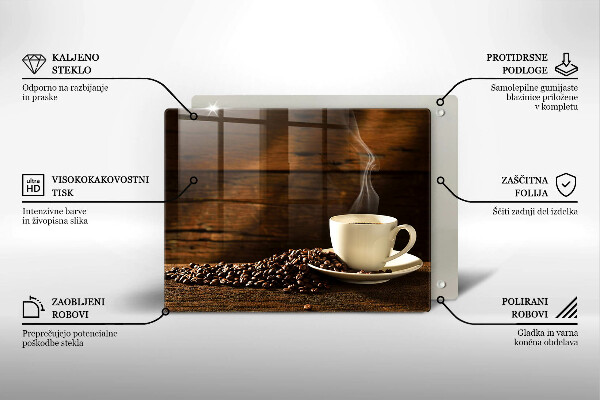 Üveg vágódeszka Fa kávéscsésze