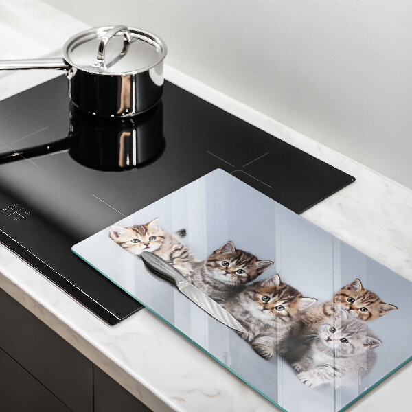 Üveg vágódeszka Édes kis cicák