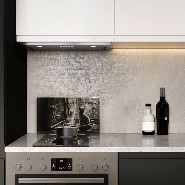 Üveg vágódeszka Macskák város és ablak