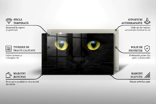 Üveg vágódeszka Állati macska szeme