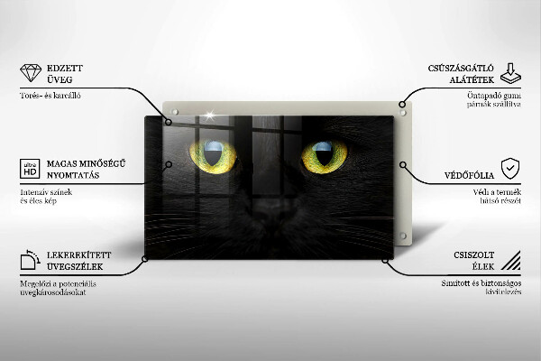 Üveg vágódeszka Állati macska szeme