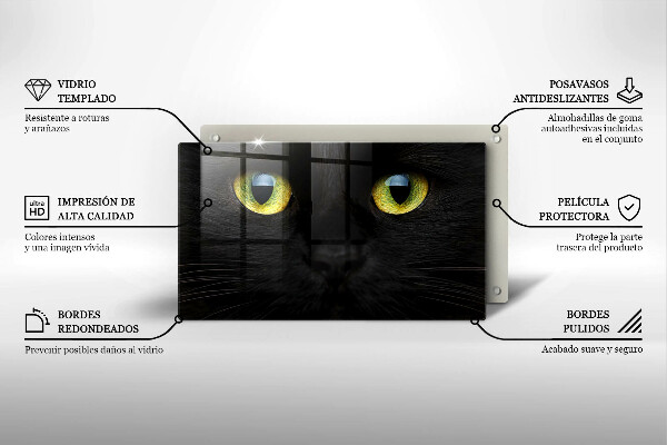 Üveg vágódeszka Állati macska szeme