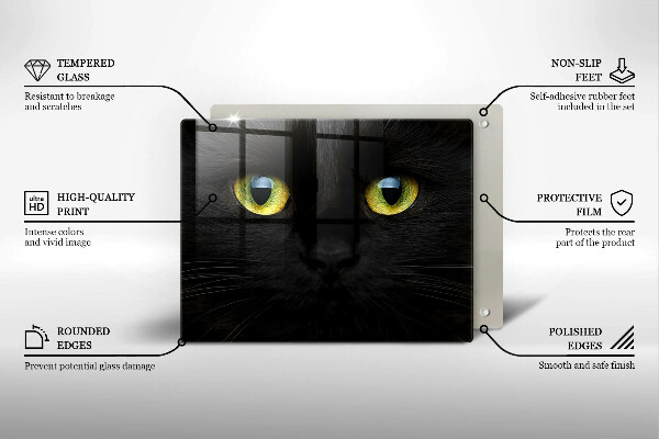 Üveg vágódeszka Állati macska szeme