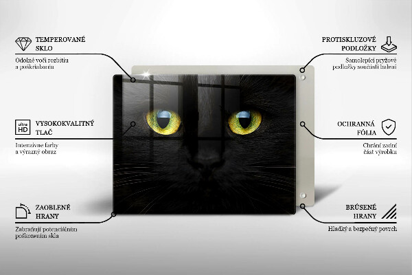 Üveg vágódeszka Állati macska szeme