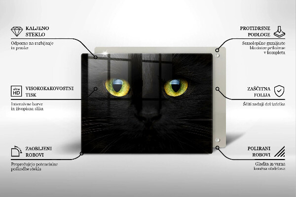 Üveg vágódeszka Állati macska szeme