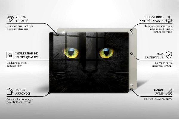 Üveg vágódeszka Állati macska szeme