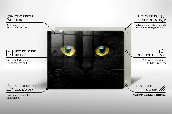 Üveg vágódeszka Állati macska szeme