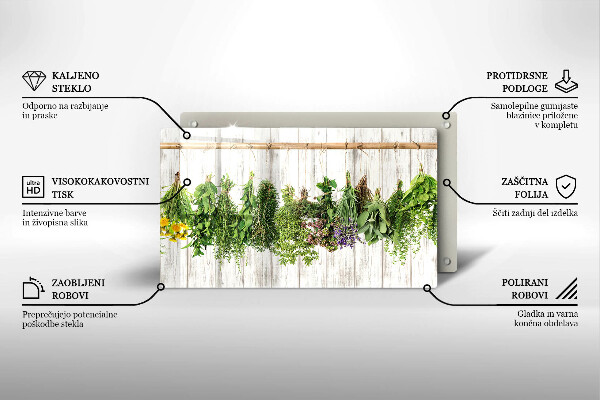 Üveg vágódeszka Szárított gyógynövények és növények