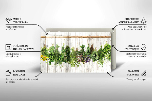 Üveg vágódeszka Szárított gyógynövények és növények