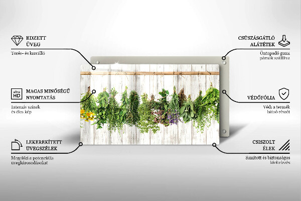 Üveg vágódeszka Szárított gyógynövények és növények