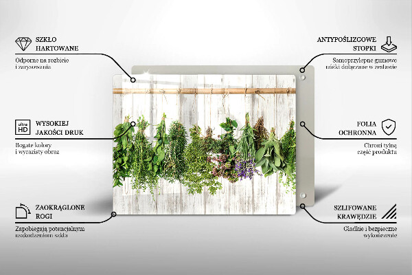 Üveg vágódeszka Szárított gyógynövények és növények