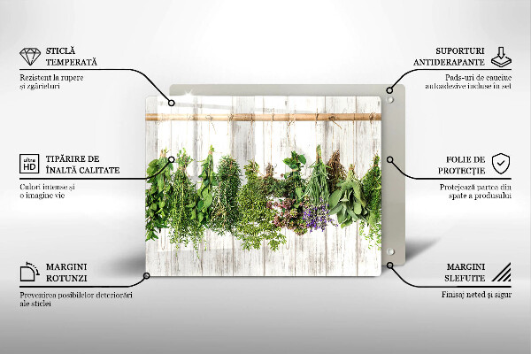 Üveg vágódeszka Szárított gyógynövények és növények