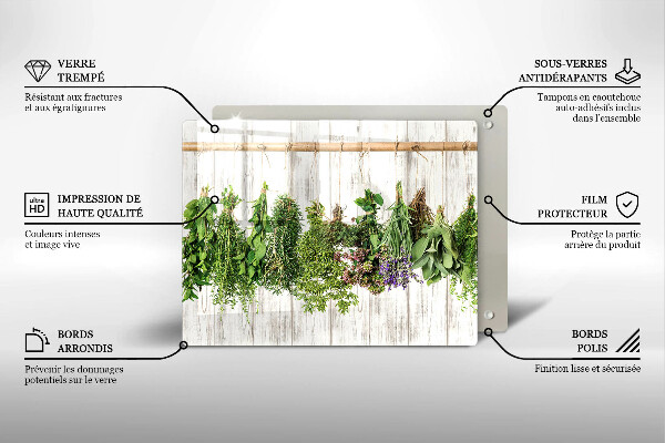 Üveg vágódeszka Szárított gyógynövények és növények