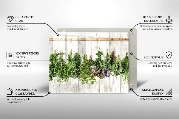 Üveg vágódeszka Szárított gyógynövények és növények