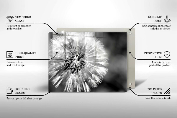 Üveg vágódeszka Finom gyermekláncfű