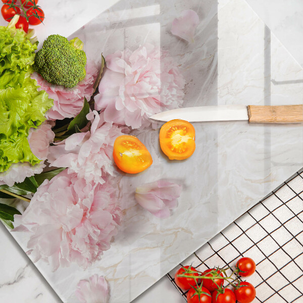 Üveg vágódeszka Finom rózsa virágok