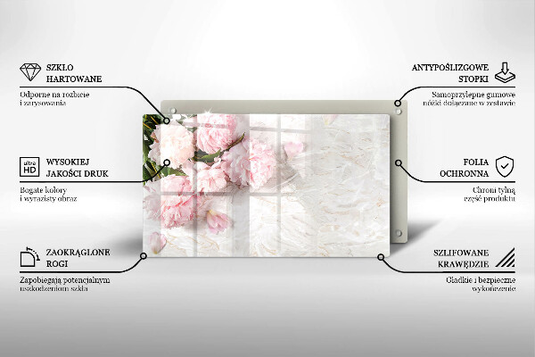 Üveg vágódeszka Finom rózsa virágok