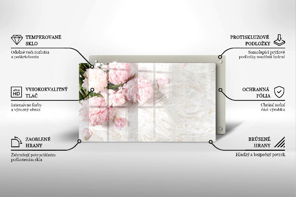 Üveg vágódeszka Finom rózsa virágok