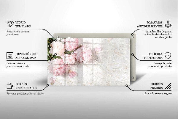 Üveg vágódeszka Finom rózsa virágok