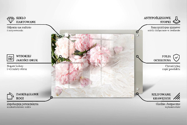 Üveg vágódeszka Finom rózsa virágok