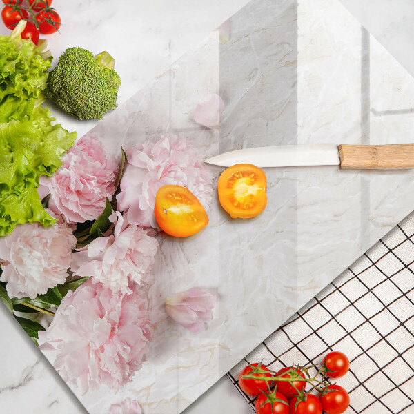 Üveg vágódeszka Finom rózsa virágok