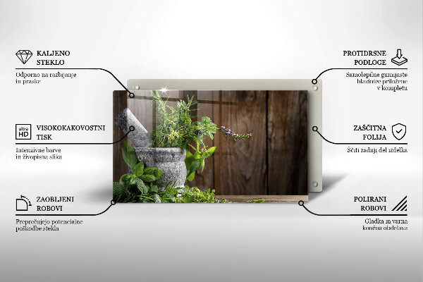 Üveg vágódeszka Gyógynövényeket és fát ültet