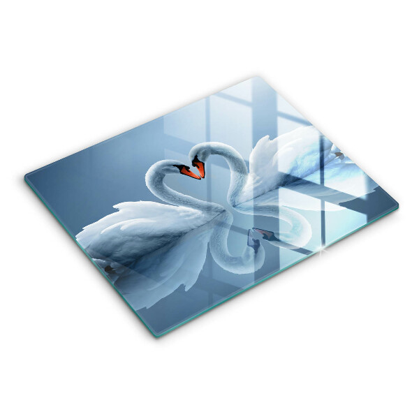 Üveg vágódeszka Két hattyúszív