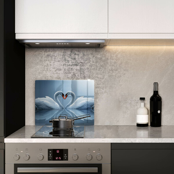 Üveg vágódeszka Két hattyúszív