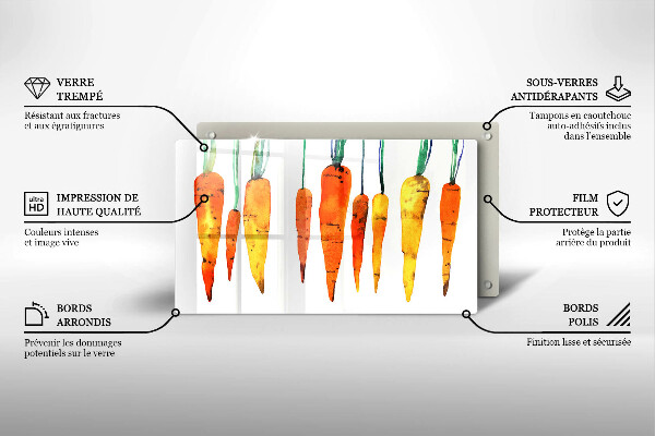 Üveg vágódeszka Sárgarépa illusztráció