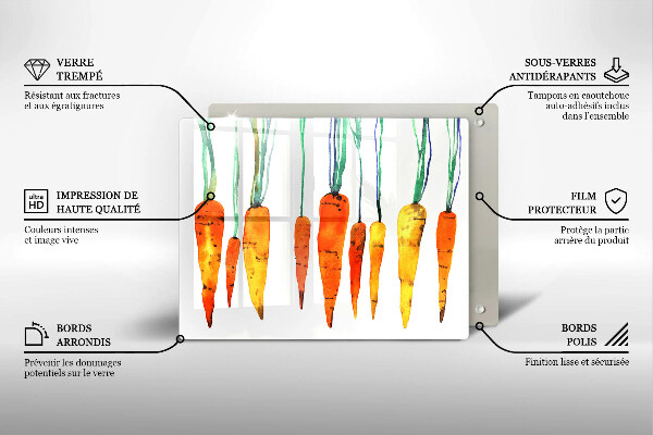 Üveg vágódeszka Sárgarépa illusztráció