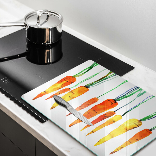 Üveg vágódeszka Sárgarépa illusztráció