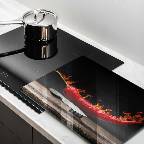 Üveg vágódeszka Csípős chili paprika