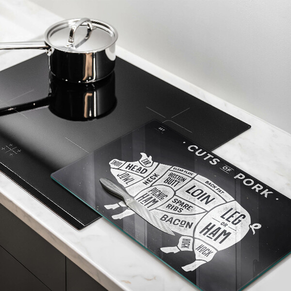 Üveg vágódeszka Sertéshús sertés