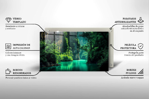 Üveg vágódeszka Lagúna táj