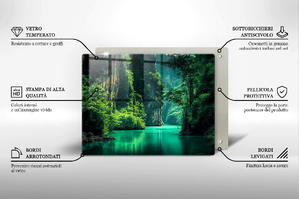 Üveg vágódeszka Lagúna táj