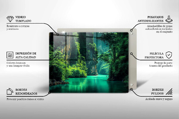 Üveg vágódeszka Lagúna táj