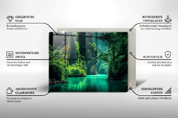 Üveg vágódeszka Lagúna táj