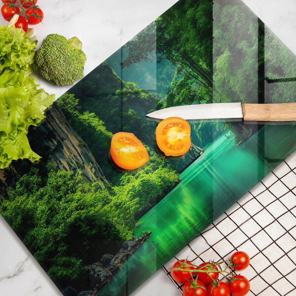 Üveg vágódeszka Lagúna táj