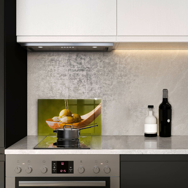 Üveg vágódeszka Olívaolaj és olívabogyó