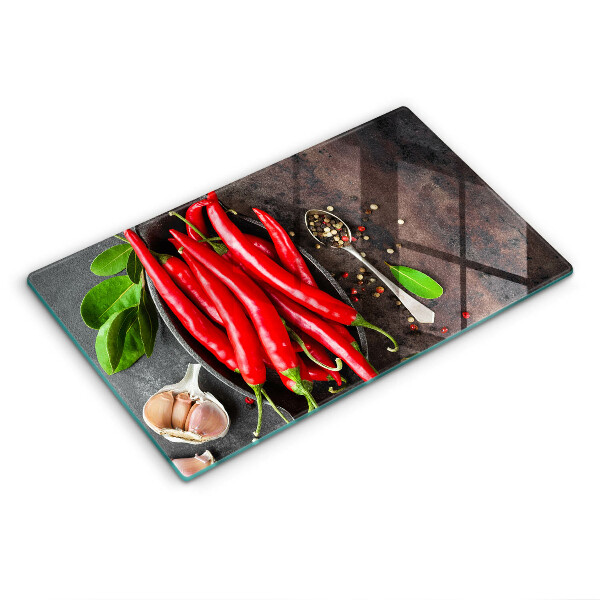 Üveg vágódeszka Piros chili paprika