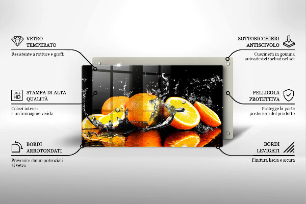 Üveg vágódeszka Lédús narancssárga gyümölcs