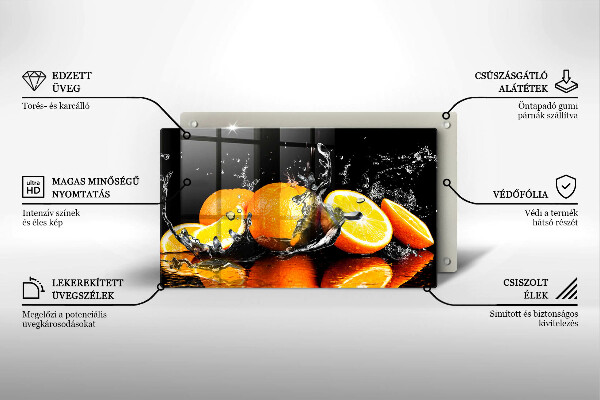 Üveg vágódeszka Lédús narancssárga gyümölcs