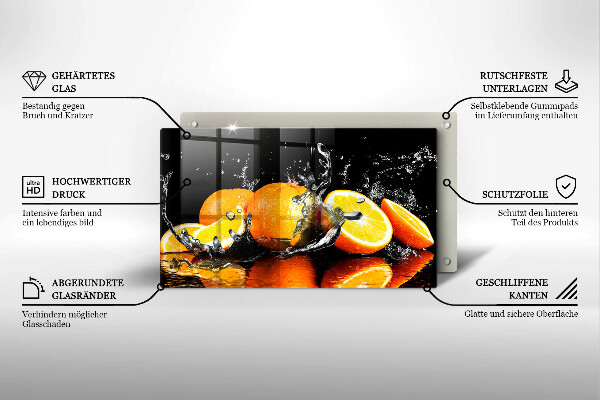 Üveg vágódeszka Lédús narancssárga gyümölcs