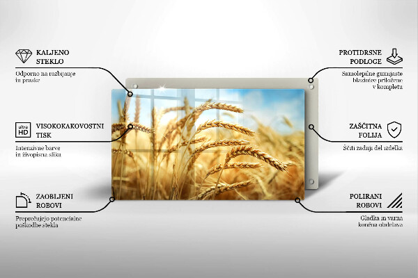 Üveg vágódeszka Kalász gabonafélék a területen