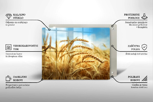 Üveg vágódeszka Kalász gabonafélék a területen