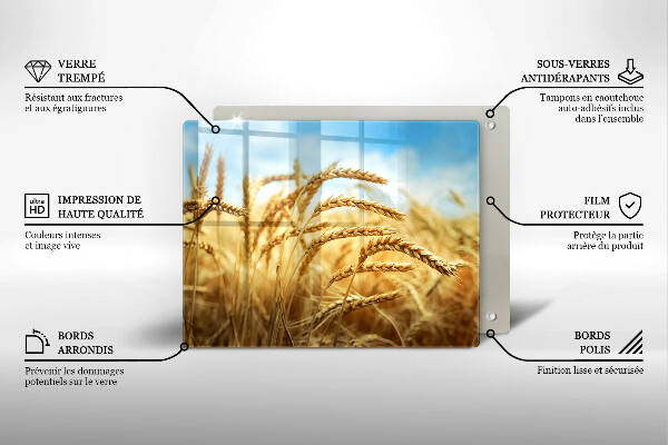 Üveg vágódeszka Kalász gabonafélék a területen